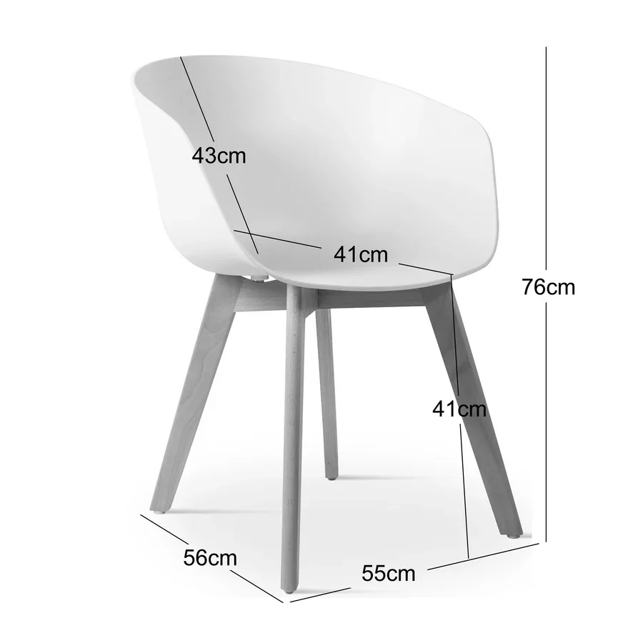 NORDLYS Alborg spisebordsstol, m. arml�n - gr�n polypropylen og natur tr�