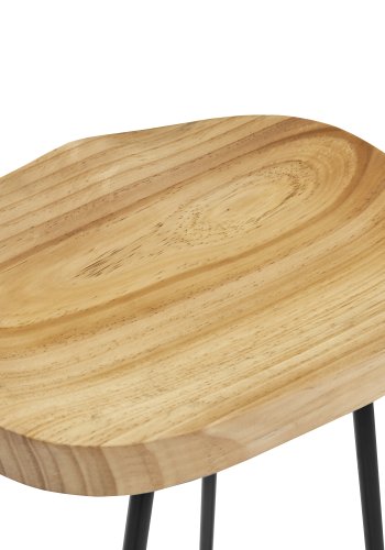 NORDLYS Tabnikko-Gris barstol, med fotsttte - ask og sort metall