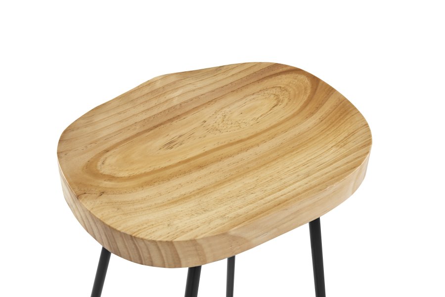 NORDLYS Tabnikko-Gris barstol, med fotsttte - ask og sort metall