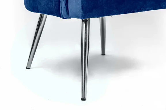 NORDLYS Bolge lenestol - bl flyel og metall