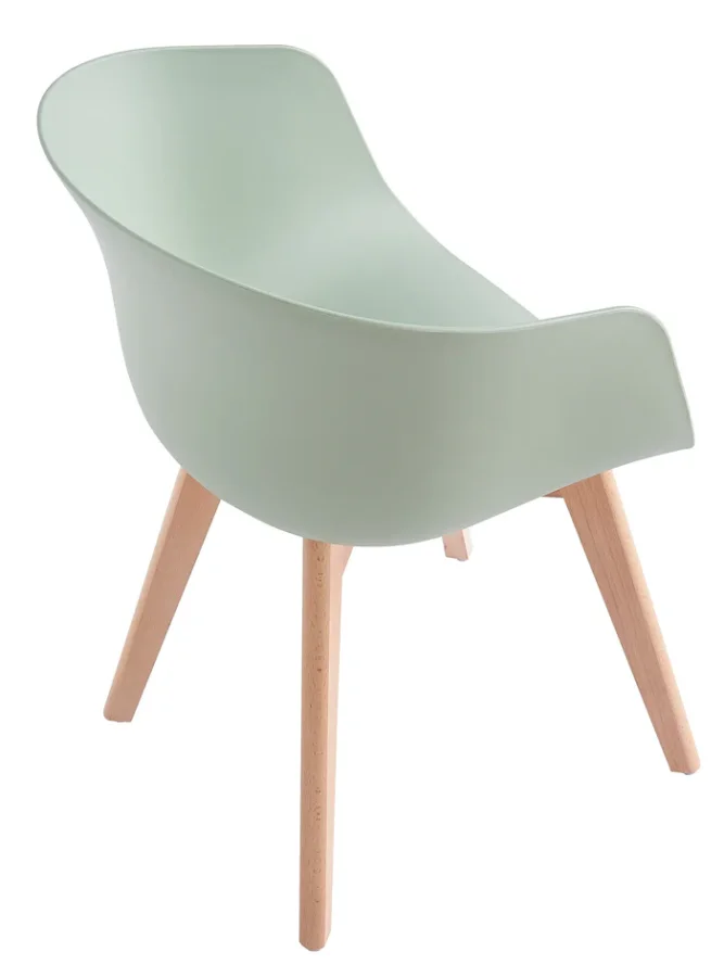 NORDLYS Alborg spisebordsstol, m. arml�n - gr�n polypropylen og natur tr�