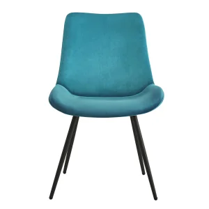 NORDLYS Koge spisebordsstol - andebl velour og sort metal