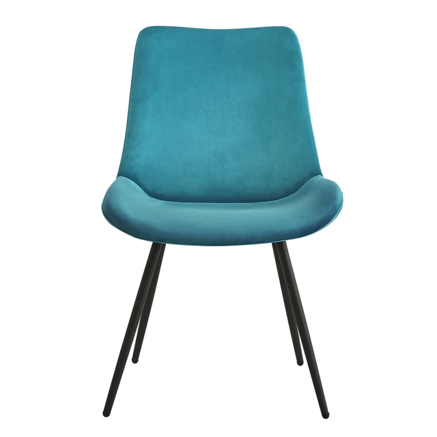 NORDLYS Koge spisestuestol - andebl velour og sort metall