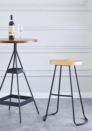NORDLYS Tabnikko-Gris barstol, med fotsttte - ask og sort metall