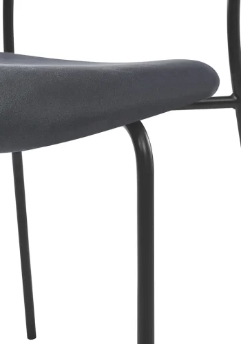 NORDLYS Tablincoln barstol, med rygg og fotsttte - stoff, ask og svart metall