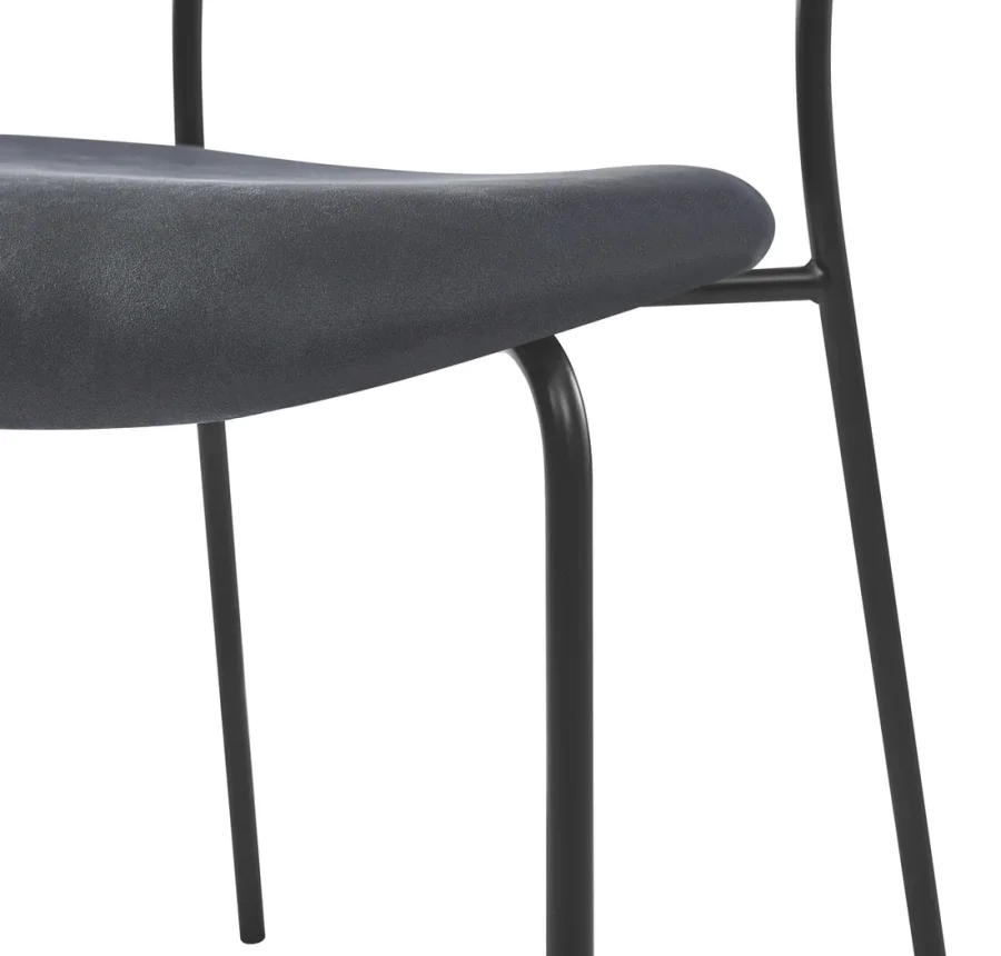 NORDLYS Tablincoln barstol, med rygg og fotsttte - stoff, ask og svart metall