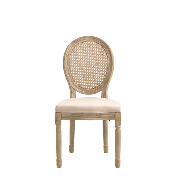 NORDLYS Richelieu spisestuestol - beige stoff og gummitre