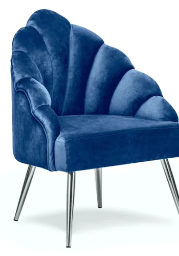 NORDLYS Bolge lenestol - bl flyel og metall