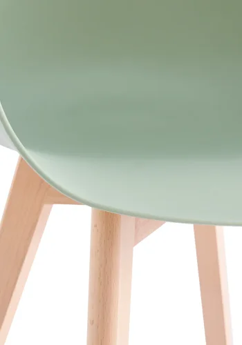 NORDLYS Alborg spisebordsstol, m. arml�n - gr�n polypropylen og natur tr�