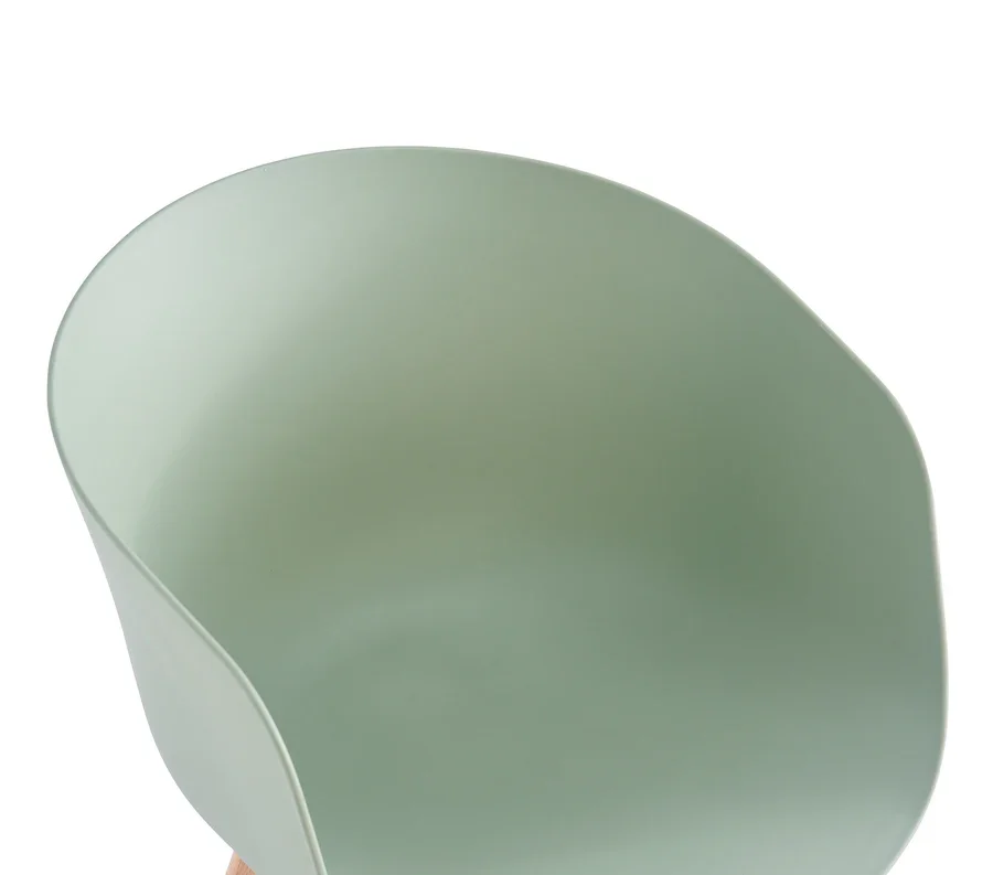 NORDLYS Alborg spisebordsstol, m. arml�n - gr�n polypropylen og natur tr�