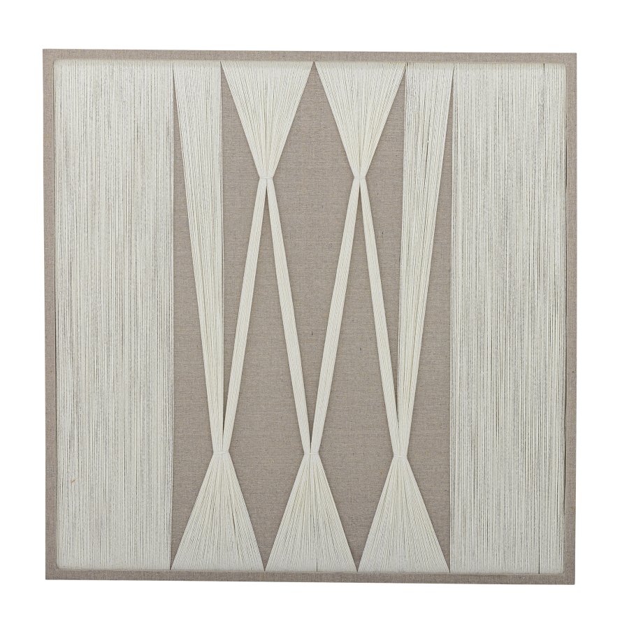 BLOOMINGVILLE Didder veggdekorasjon, firkantet - naturlig bomull (80x80)