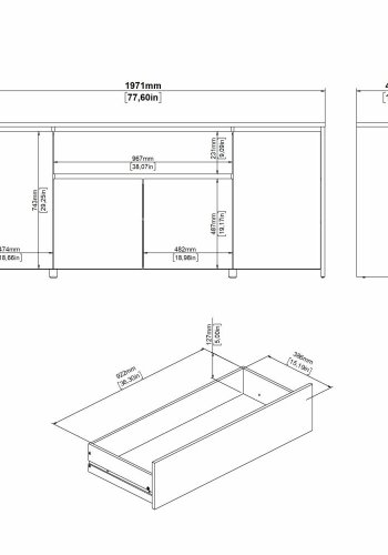 TVILUM Next Sideboard 4 Türen + 1 Schublade