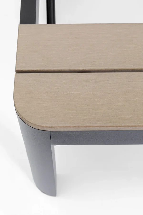 KARE DESIGN Happy Day multifunktionelt havebord/bord med bnk - polywood og aluminium (90x71)