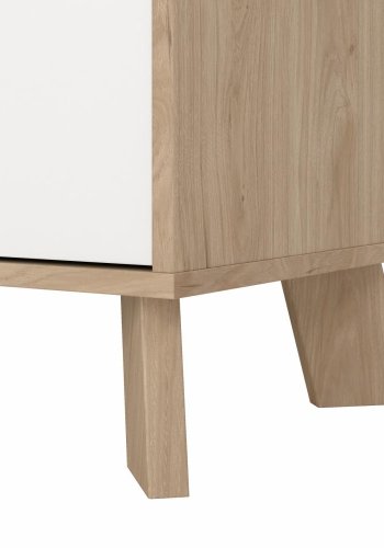 TVILUM Ikast Sk�nk 4 l�ger + 1 skuffe, Jackson Hickory/Hvid, 195,7 x 39,1 x 73 cm