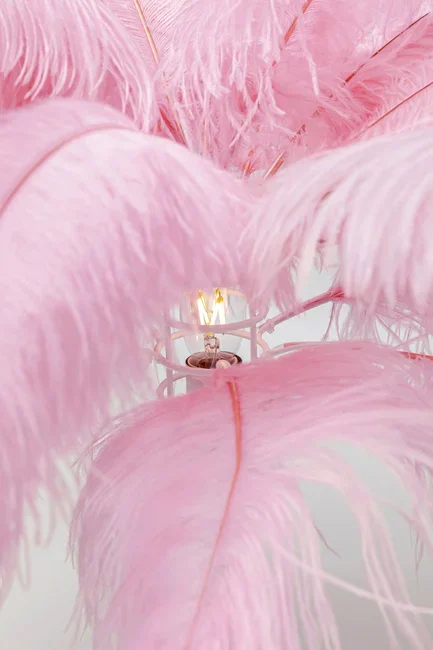 KARE DESIGN Feather Palm gulvlampe - lyserd strudsefjer og messing stl