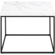 ACT NORDIC Barossa Couchtisch, quadratisch – weißes Papier, Carrara-Marmoroptik und schwarzer Stahl (60x60)
