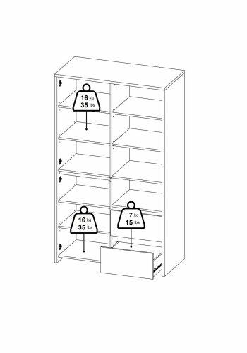TVILUM Next Vitrine 1 Tür + 1 Glastür + 2 Schubladen