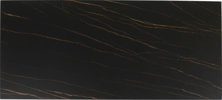 KARE DESIGN Gloria Black Ceramic spisebord, rektangulr - sort mineralmarmor og sort stl (200x100)