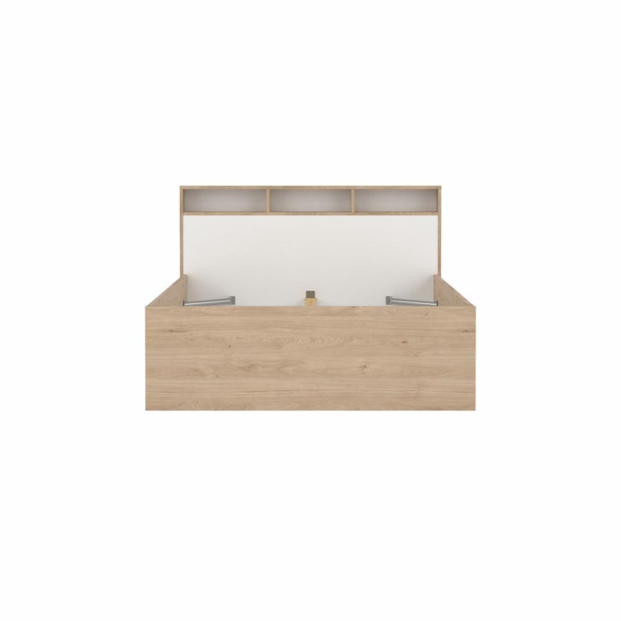 TVILUM Ikast Bett mit 2 Schubladen 140x190, Jackson Hickory/Weiß, 149,8 x 206 x 96,8 cm