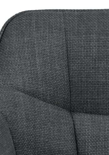 ACT NORDIC Brenda Esszimmerstuhl, mit Armlehnen und Drehfunktion - dunkelgrauer Stoff und schwarzes Metall