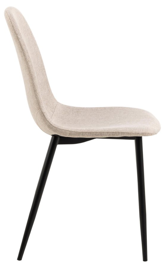 ACT NORDIC Celia spisestuestol - beige stoff og sort stl