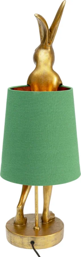 KARE DESIGN Animal Rabbit bordlampe - grnt lin og gull polyresin/stl