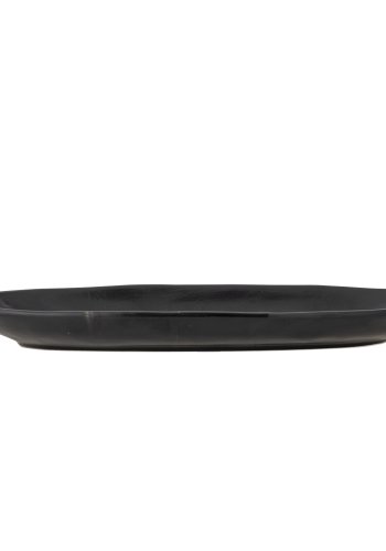 BLOOMINGVILLE Amberly Serviertablett, Schwarz, Steingut (L41xH4xB19,5 cm)