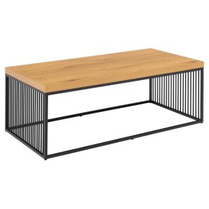 ACT NORDIC Strington soffbord, rektangulärt - naturlig vild ek melamin och svart stl (120x60)