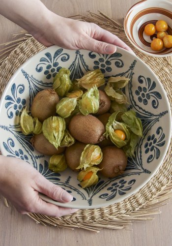 BLOOMINGVILLE Heikki Schüssel, Blau, Steingut, D26,5xH11 cm