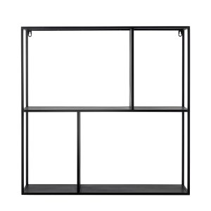 BLOOMINGVILLE Mack vegghylle, firkantet - svart metall (71x71)