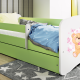 Babydreams juniorseng m bamse/sommerfugle, m. madras, sengehest, skuffe - hvid/grn laminat (160x80)