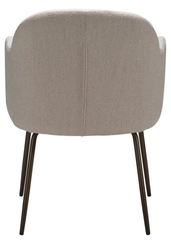 DANFORM Bae Sessel, mit Armlehnen - kreolischer rosa Bouclé-Stoff und antiker Messingstahl