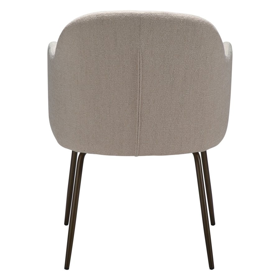 DANFORM Bae Sessel, mit Armlehnen - kreolischer rosa Bouclé-Stoff und antiker Messingstahl