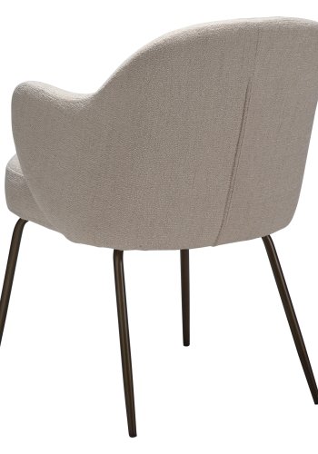 DANFORM Bae Sessel, mit Armlehnen - kreolischer rosa Bouclé-Stoff und antiker Messingstahl