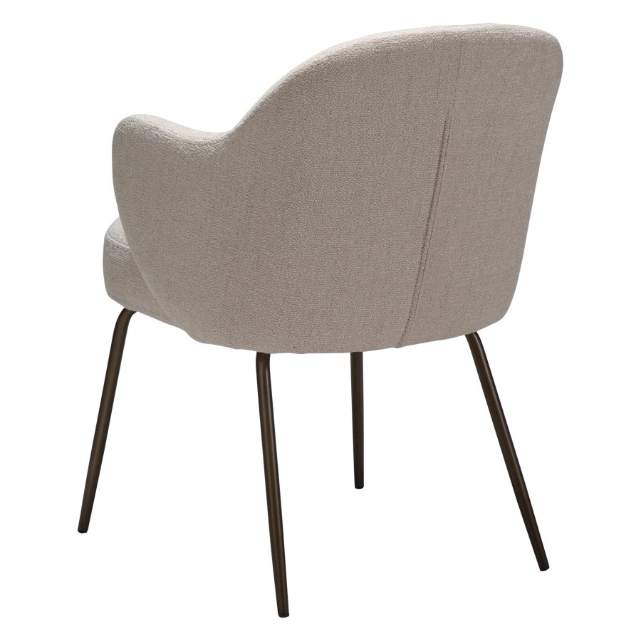 DANFORM Bae Sessel, mit Armlehnen - kreolischer rosa Bouclé-Stoff und antiker Messingstahl