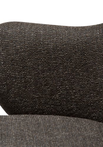 DANFORM Bae Sessel, mit Armlehnen – brauner Bouclé-Stoff und schwarzer Stahl