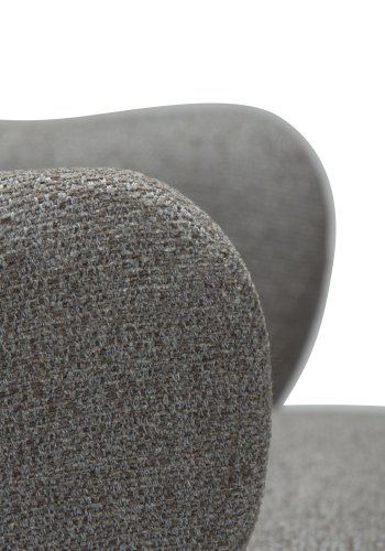 DANFORM Bae Sessel, mit Armlehnen – Bouclé-Stoff Pebble Earth und schwarzer Stahl