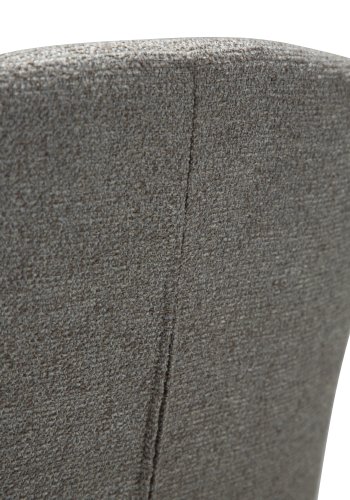 DANFORM Bae Sessel, mit Armlehnen – Bouclé-Stoff Pebble Earth und schwarzer Stahl