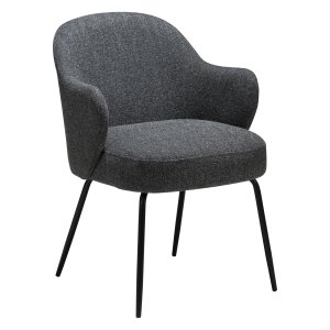 DANFORM Bae lnestol, m. armln - pebble gr bouclstof og sort stl