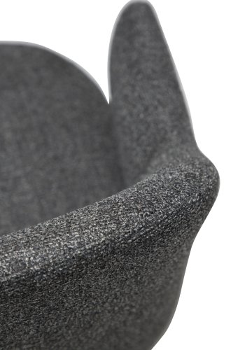 DANFORM Bae Sessel, mit Armlehnen – kieselgrauer Bouclé-Stoff und schwarzer Stahl