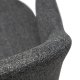 DANFORM Bae Sessel, mit Armlehnen – kieselgrauer Bouclé-Stoff und schwarzer Stahl