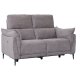 Barcelona 2-manns sofa, med hvilestol, innebygd fotskammel, USB-plugg - beige stoff og svart metall