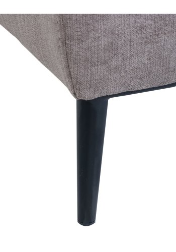 Barcelona 2-manns sofa, med hvilestol, innebygd fotskammel, USB-plugg - beige stoff og svart metall