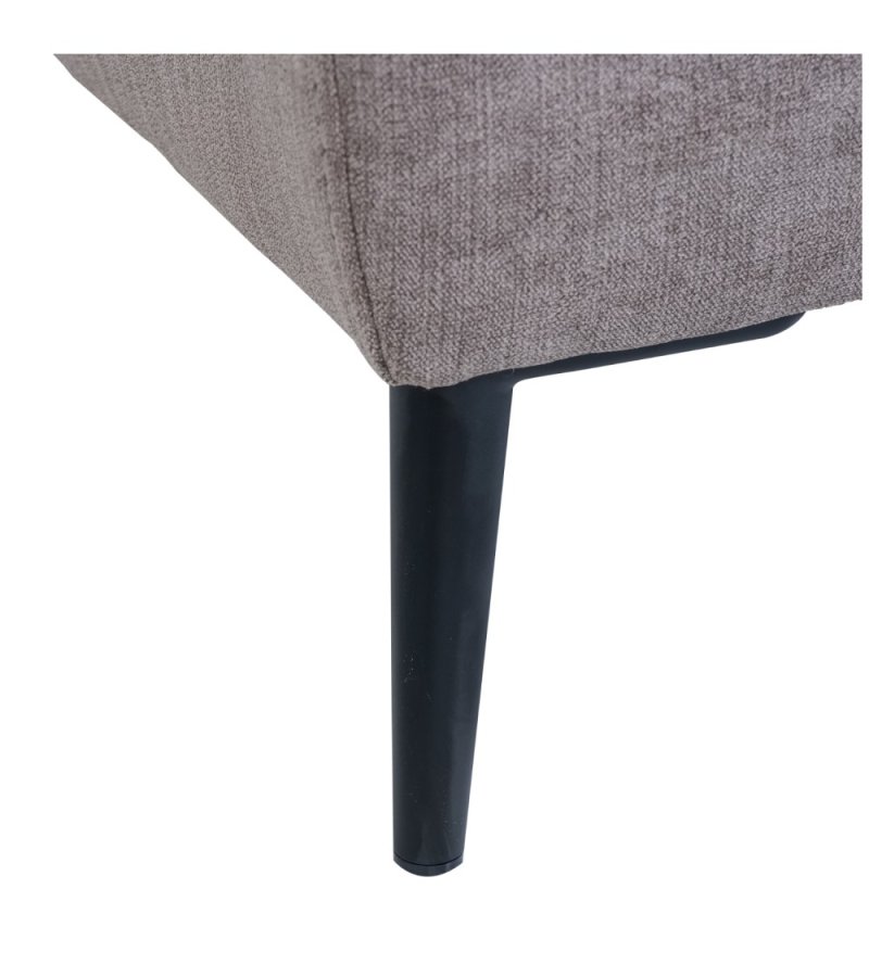 Barcelona 2-manns sofa, med hvilestol, innebygd fotskammel, USB-plugg - beige stoff og svart metall