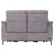 Barcelona 2-manns sofa, med hvilestol, innebygd fotskammel, USB-plugg - beige stoff og svart metall