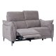 Barcelona 2-manns sofa, med hvilestol, innebygd fotskammel, USB-plugg - beige stoff og svart metall