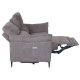 Barcelona 2-manns sofa, med hvilestol, innebygd fotskammel, USB-plugg - beige stoff og svart metall