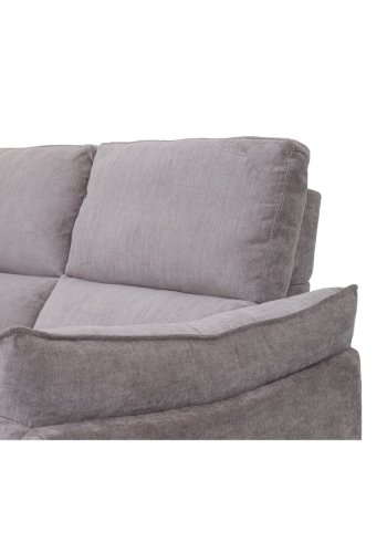 Barcelona 2-manns sofa, med hvilestol, innebygd fotskammel, USB-plugg - beige stoff og svart metall