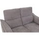 Barcelona 2-manns sofa, med hvilestol, innebygd fotskammel, USB-plugg - beige stoff og svart metall