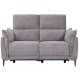 Barcelona 2-manns sofa, med hvilestol, innebygd fotskammel, USB-plugg - beige stoff og svart metall